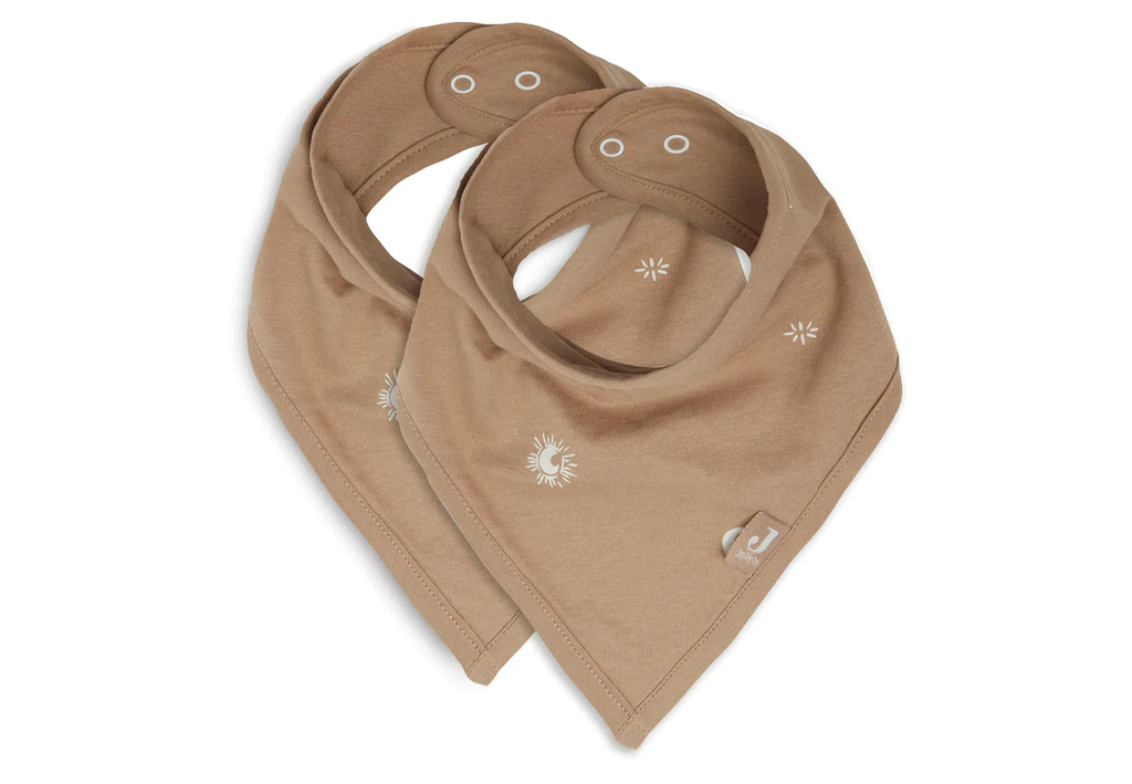 Jollein - Set de 2 Bavoirs Bandanas Stargaze - Biscuit