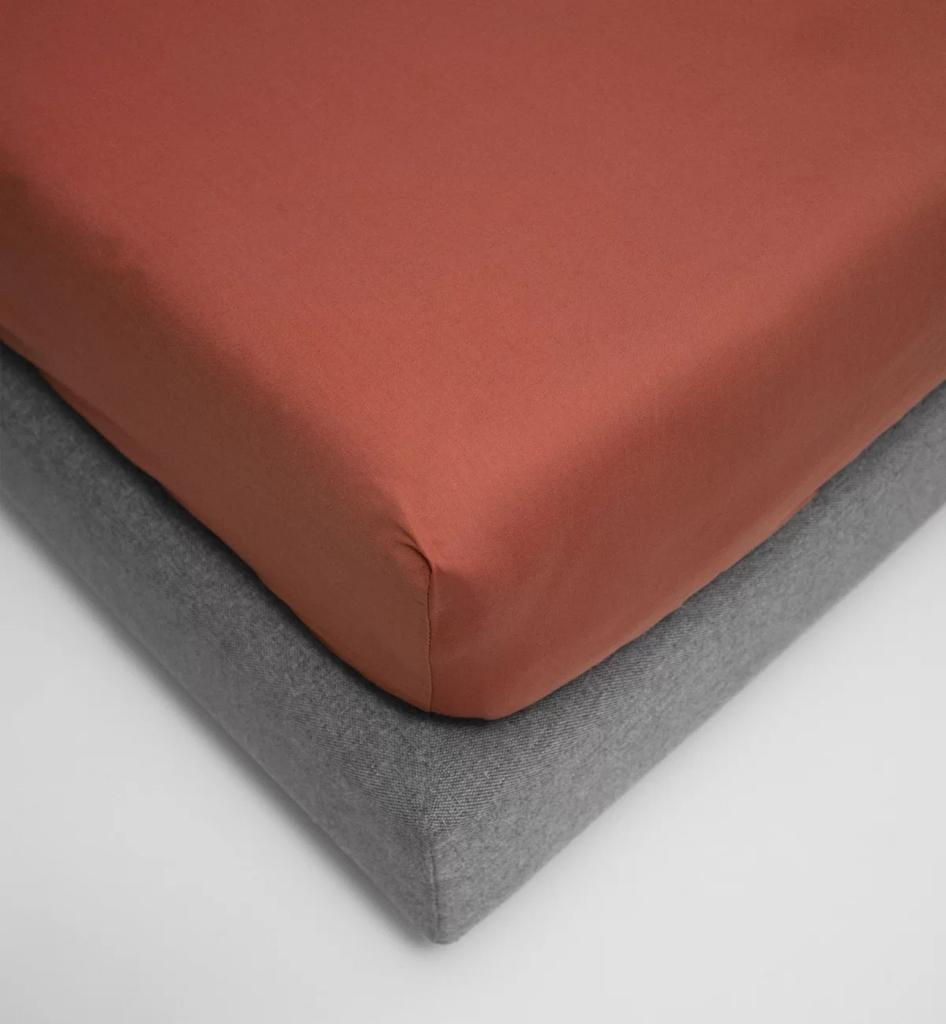 Kadolis - Drap housse coton bio - Terracotta - 90x200