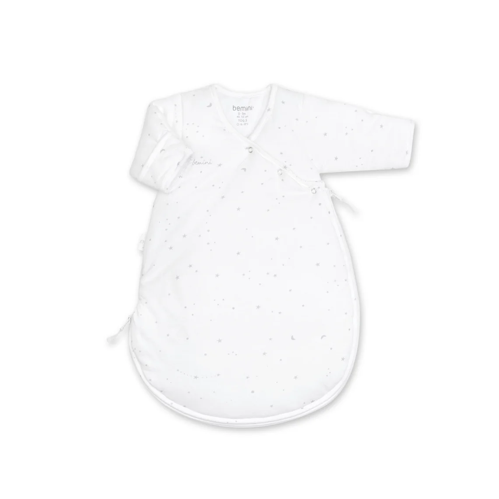 Bemini - MAGIC BAG 0-1 Mois pady tetra jersey + jersey - Tog 3 - Little Stars Ecru