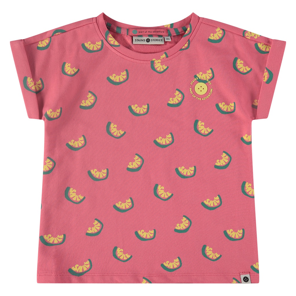 STAINS &amp; STORIES (BY BABYFACE) - T-shirt manches courtes fille - Bubblegum