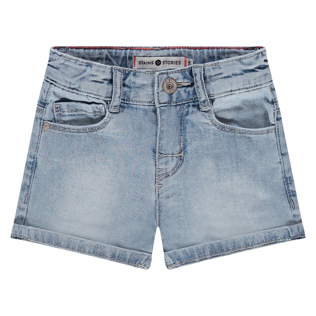 STAINS &amp; STORIES (BY BABYFACE) - Short denim fille - Blue denim