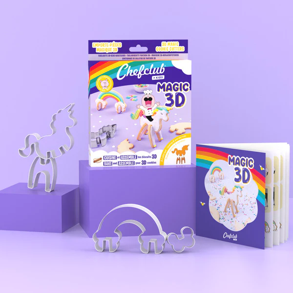 Chefclub Kids - Emporte-pièces - Licorne &amp; Arc-en-Ciel 3D