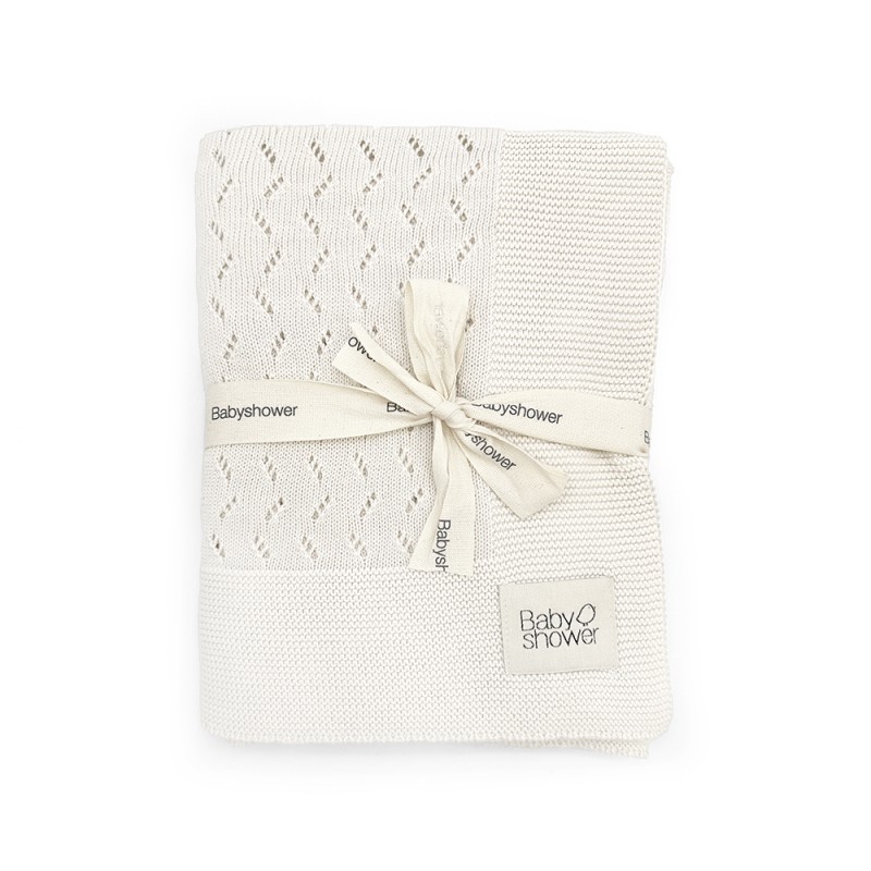 Babyshower - Couverture tricot - Classic Ivory