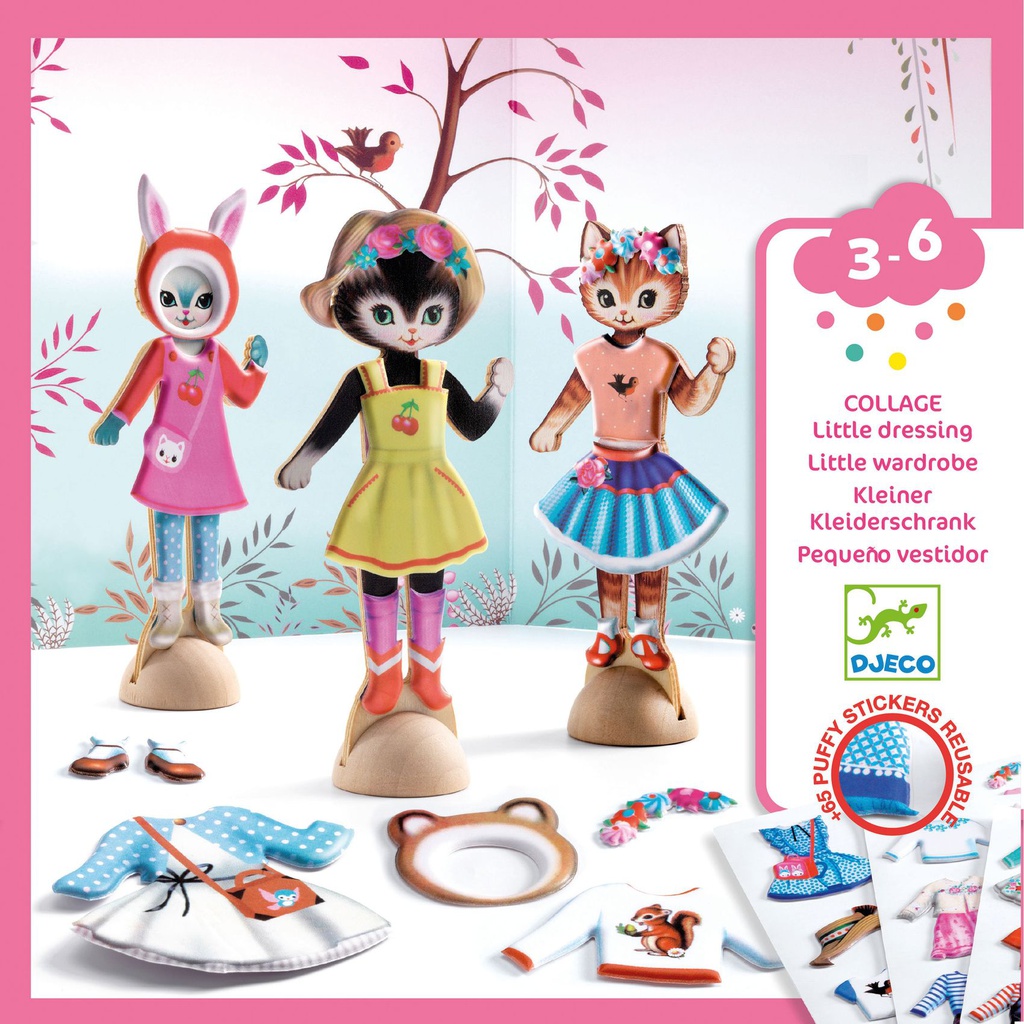 DJECO - Activité de collage Little Dressing - 3 à 6 ans