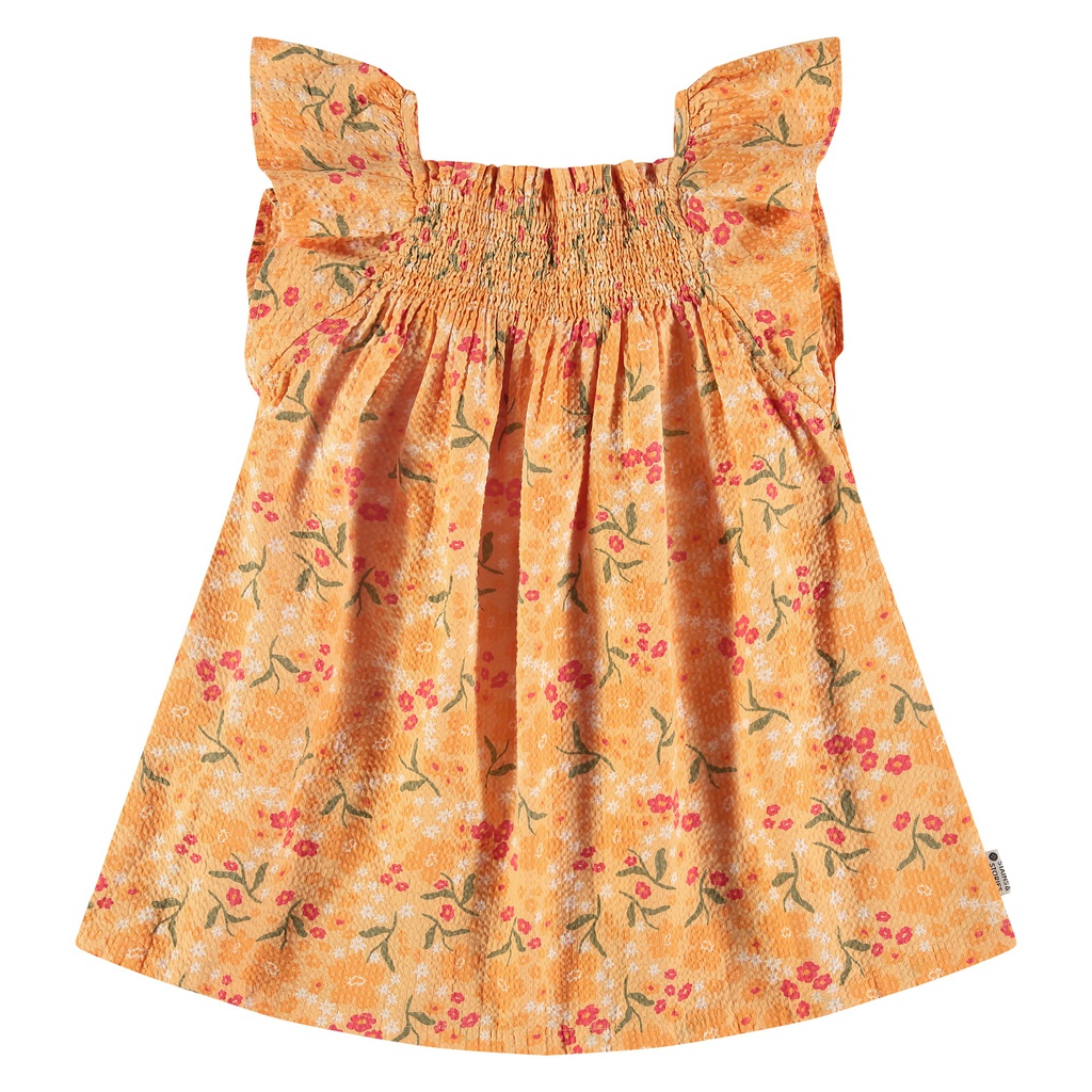STAINS &amp; STORIES (BY BABYFACE) - Robe manches courtes fille - Cantaloupe