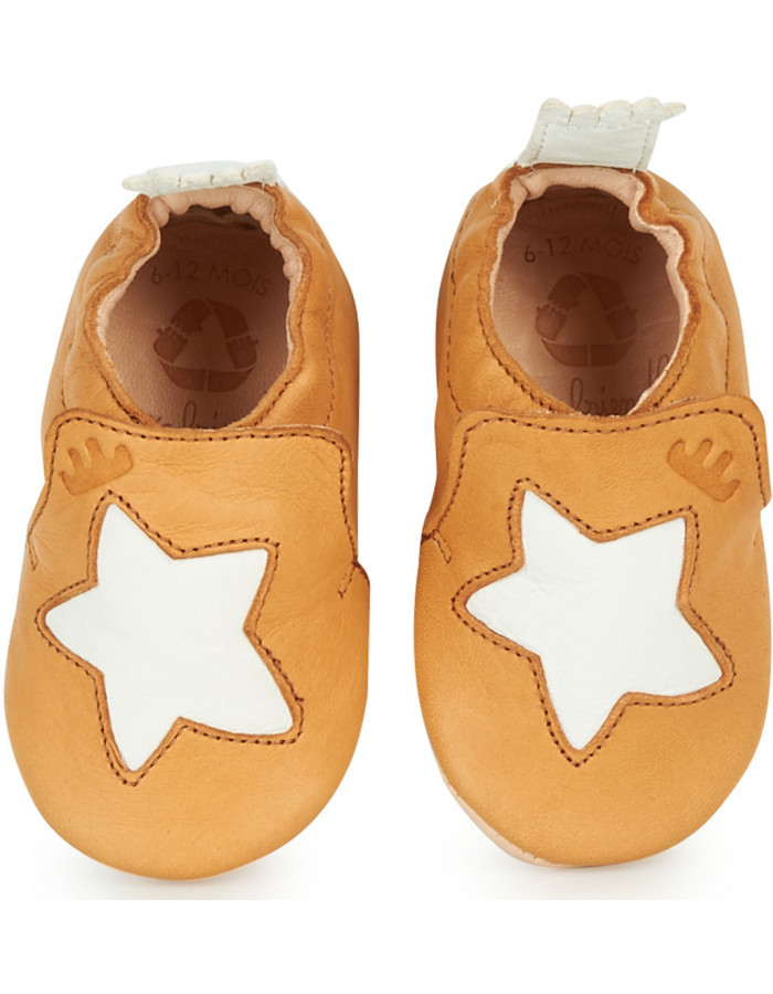 Easy Peasy - Chaussons Blumoo - Brun / Étoile blanche