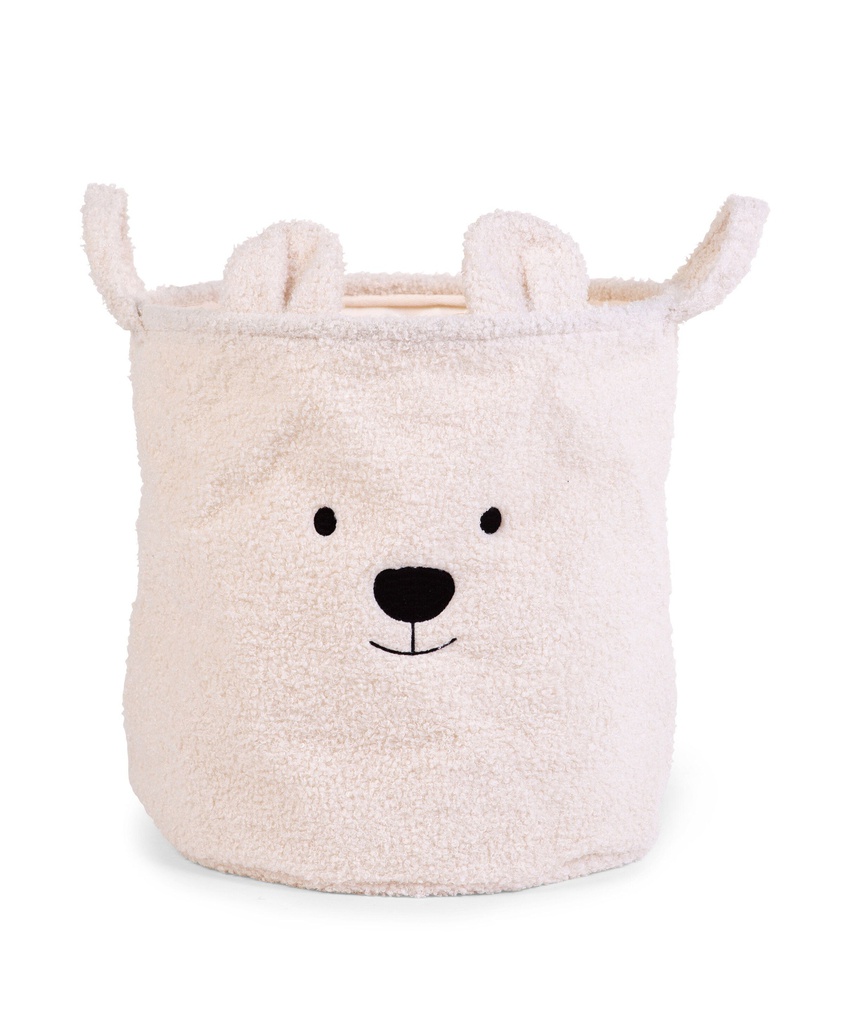 Childhome - Panier de Rangement 30x30x30 - Teddy - Ecru