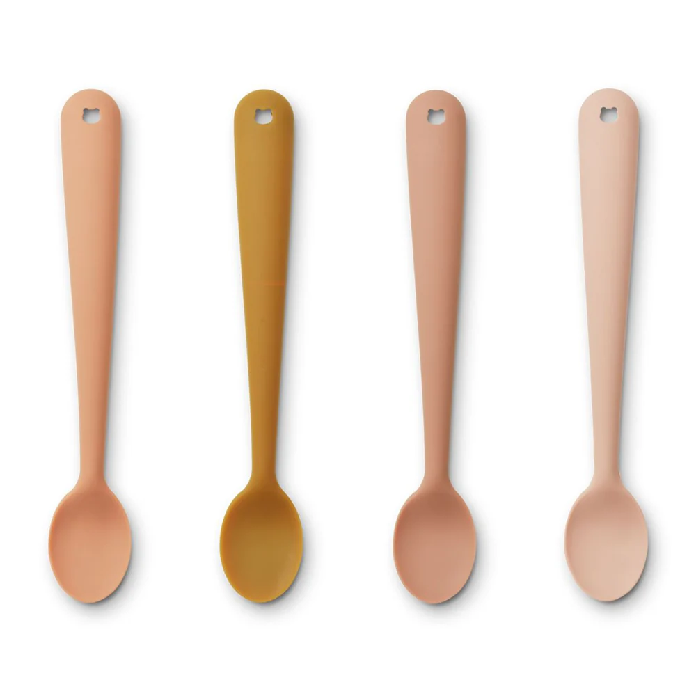 LIEWOOD - Lot de 4 cuillères Siv en silicone - Tuscany Rose Multi Mix