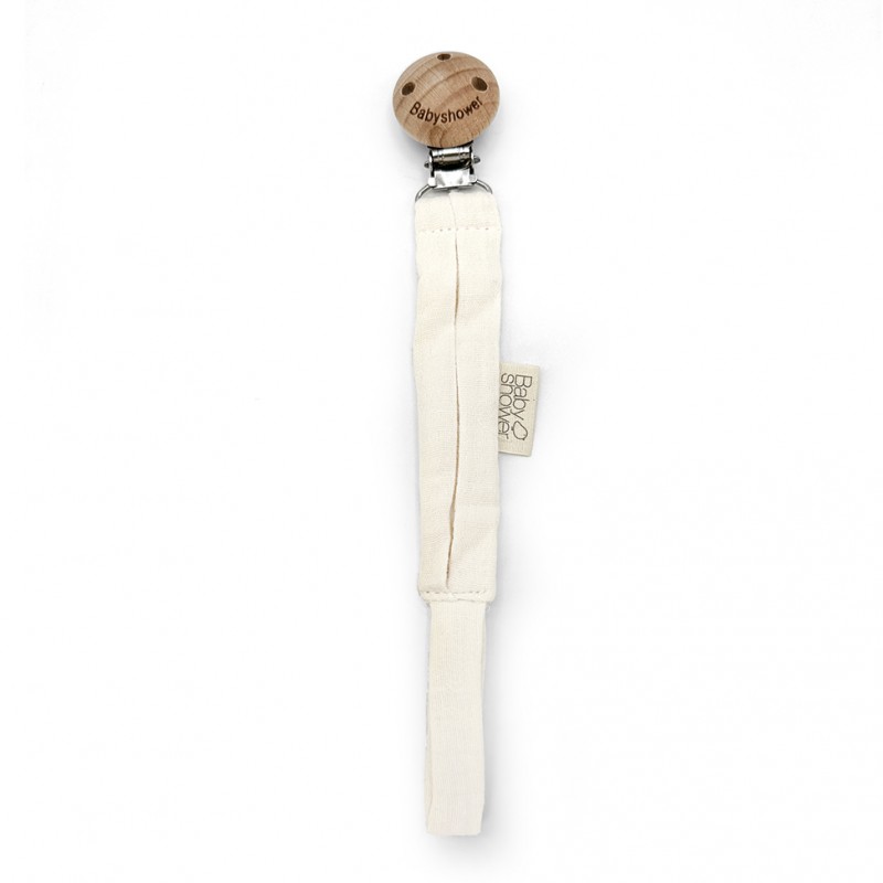 Babyshower - Attache-tétine Wood - Ivory Powder