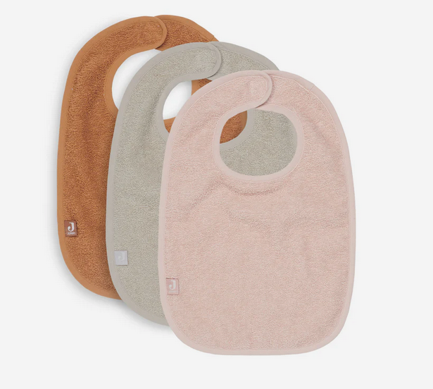 Jollein - Pack de 3 bavoirs éponge - Pale Pink/- Nougat/Caramel -