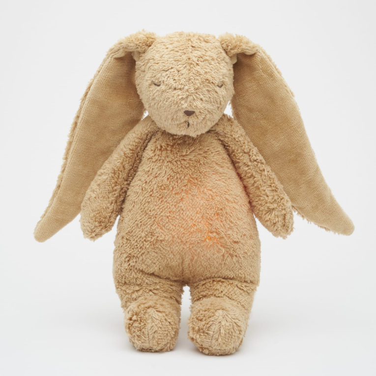 Moonie - Peluche veilleuse musicale - Lapin en coton BIO Organic - Cappuccino