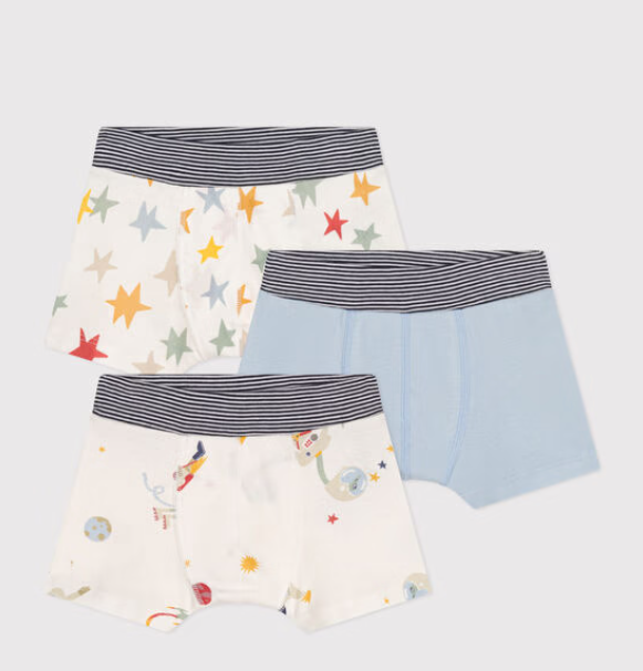 Petit bateau - Lot de 3 boxers en coton petit garçon - Espace