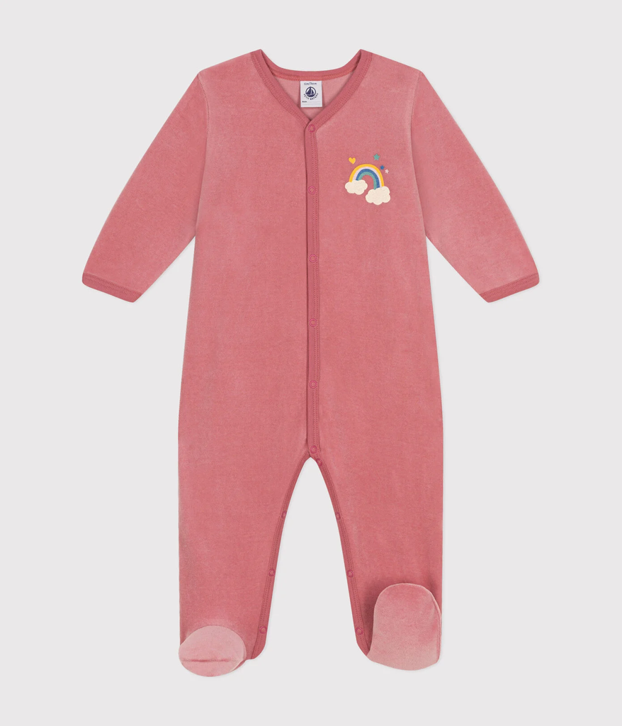 Petit Bateau - Pyjama en velours bébé - Arc-en-ciel