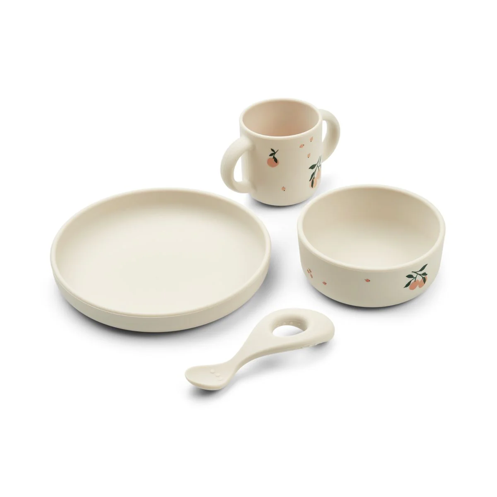 Liewood - Coffret repas en silicone Vivi - Peach/Sea Shell Mix