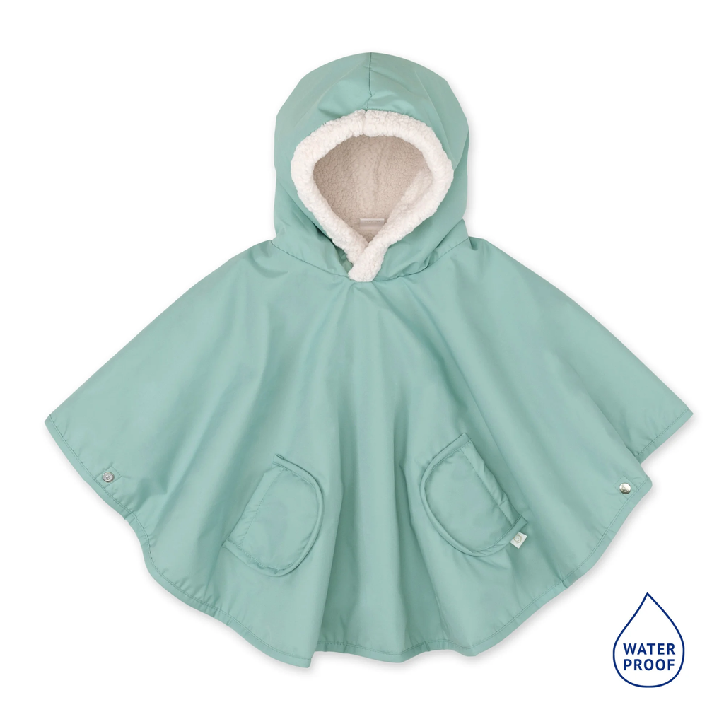 Bemini - Poncho de Voyage 9-36m - Waterproof + Teddy - Sauge