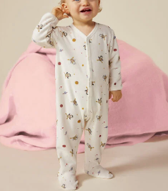 Petit Bateau - Pyjama Dors Bien en velours - Pingouin