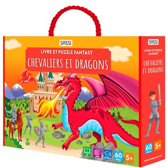 Sassi - Livre et Puzzle Fantasy - Chevaliers Et Dragons