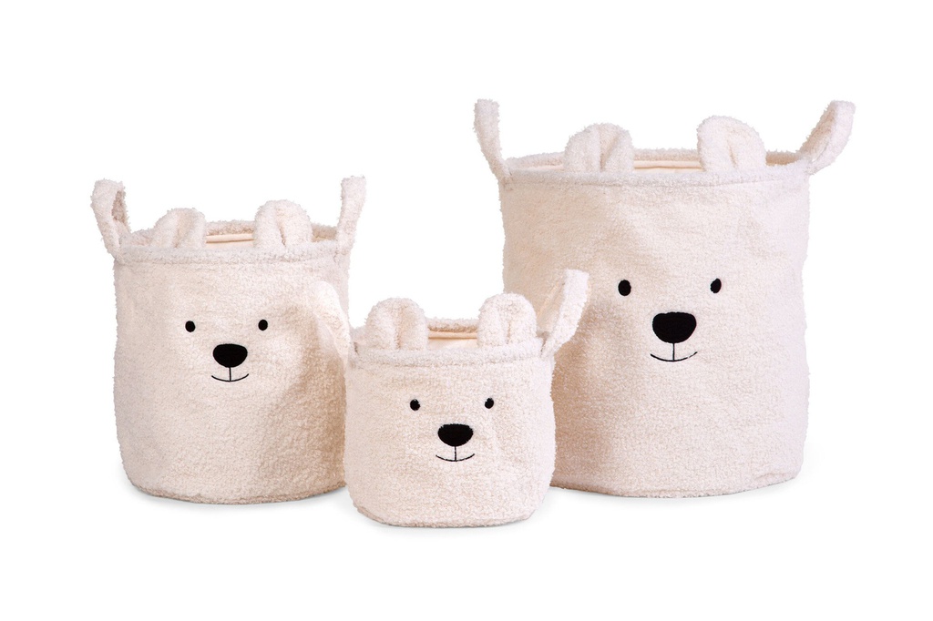 Childhome - Set de 3 paniers Teddy - Ecru