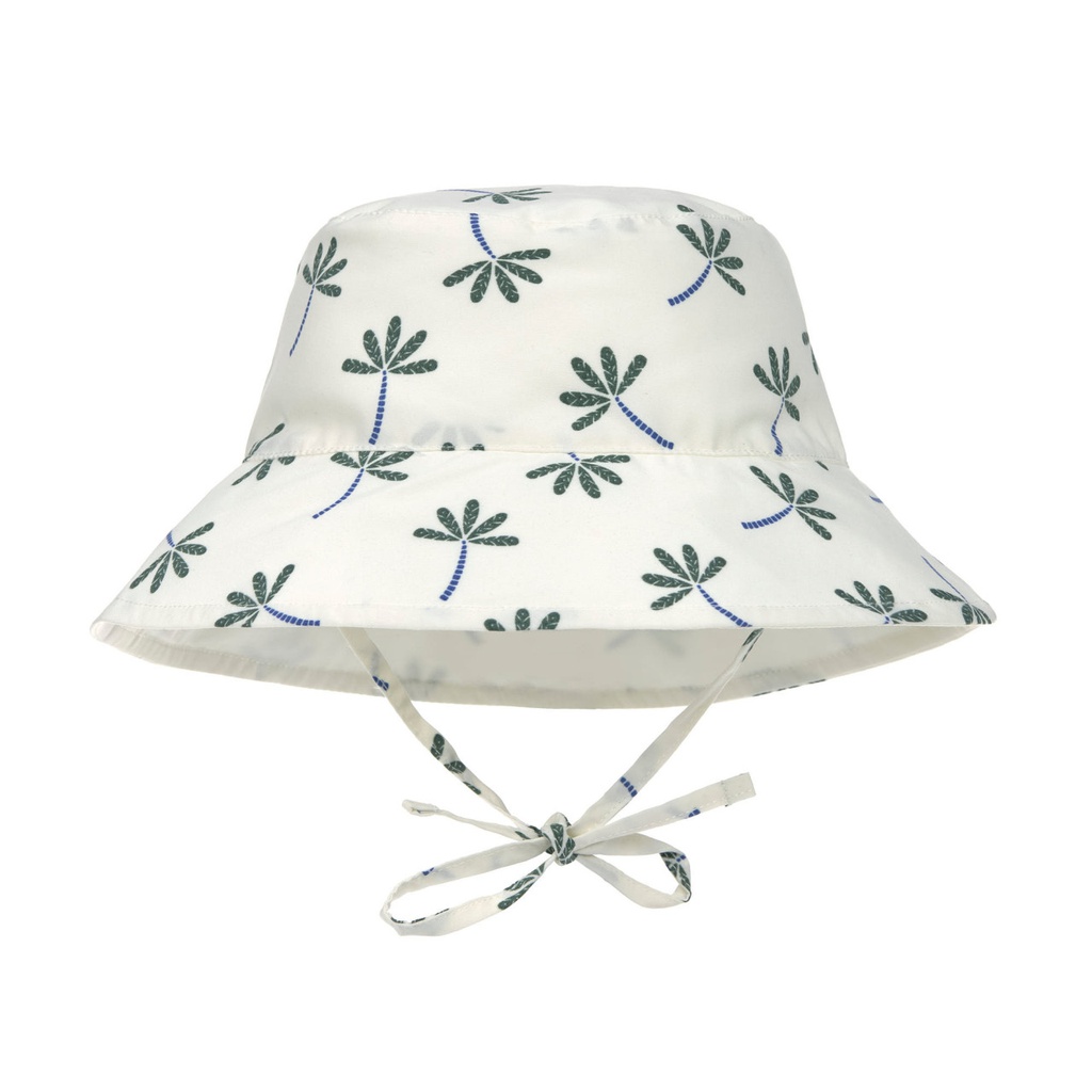 Lassig - Chapeau anti-UV réversible enfants -19/36 mois - Palmiers/blanc