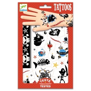 DJECO - Lot de 50 tatouages - Pirates - 3 ans +