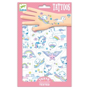 DJECO - Lot de 50 tatouages - Licornes - 3 ans +