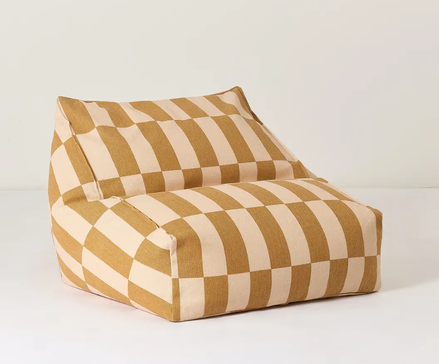 Nobodinoz - Fauteuil-pouf Vibes - Mustard and Sand Tiles