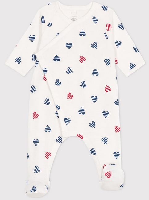 Petit Bateau - Pyjama bébé en coton - Cœur rayé