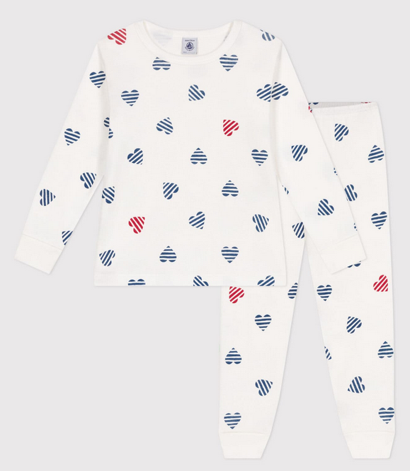 Petit Bateau - Pyjama 2 pièces - Coeur rayé