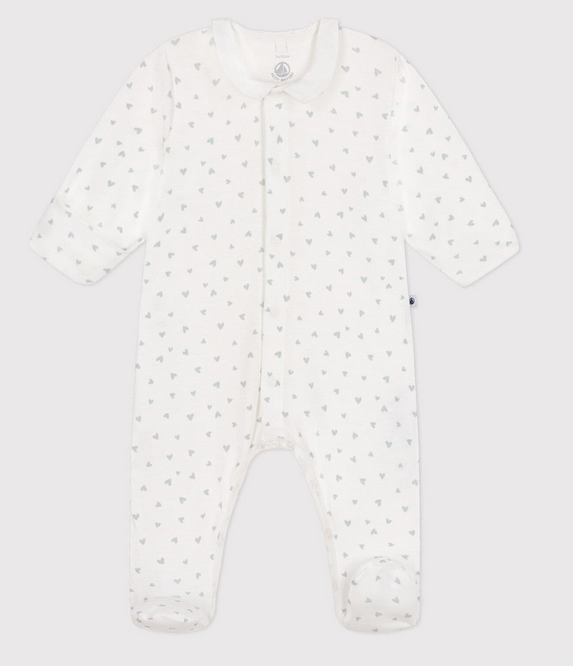 Petit Bateau - Pyjama imprimé en coton bébé - bleu et blanc