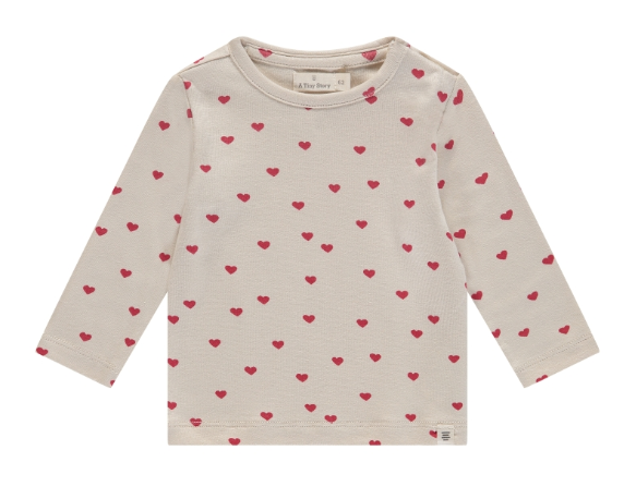 A Tiny Story (by Babyface) - T-shirt longues manches motifs coeurs - Pearl