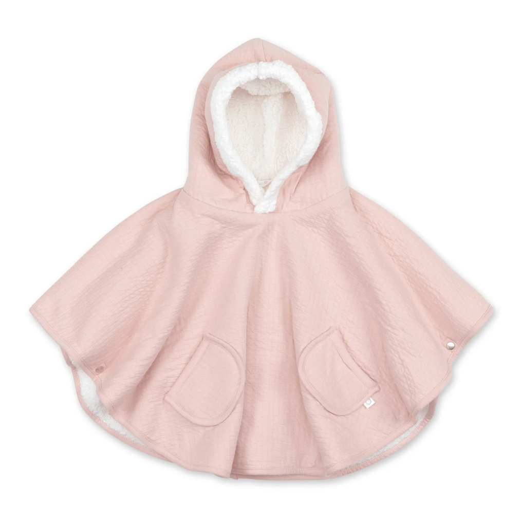 Bemini - Poncho de Voyage 9-36m Tetra jersey + Teddy - Blush