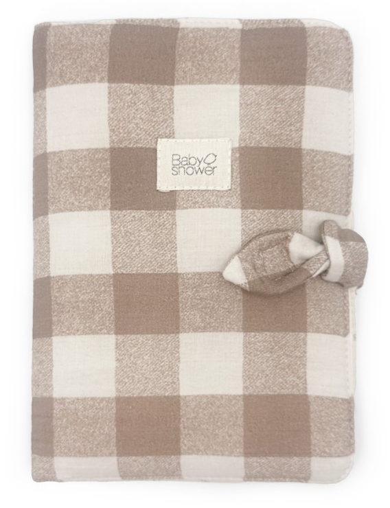 Babyshower - Protège carnet santé Knot - Vichy Caramel