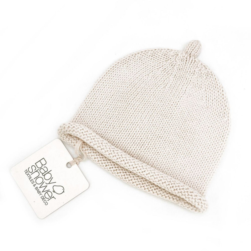 Babyshower - Bonnet nouveau né - 1-3 mois - Ivory
