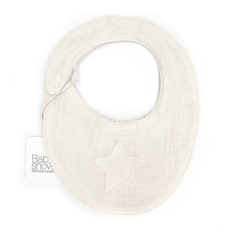 Babyshower - Bavoir Bandana Star - Ivory Powder