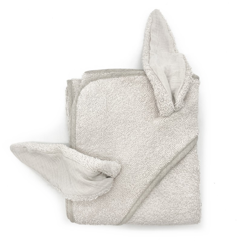 Babyshower - Cape de bain lapin 76x76cm - Cloud Powder