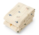 LIEWOOD - Lot de 2 langes Lewis Muslin - Aviatore/Ecru