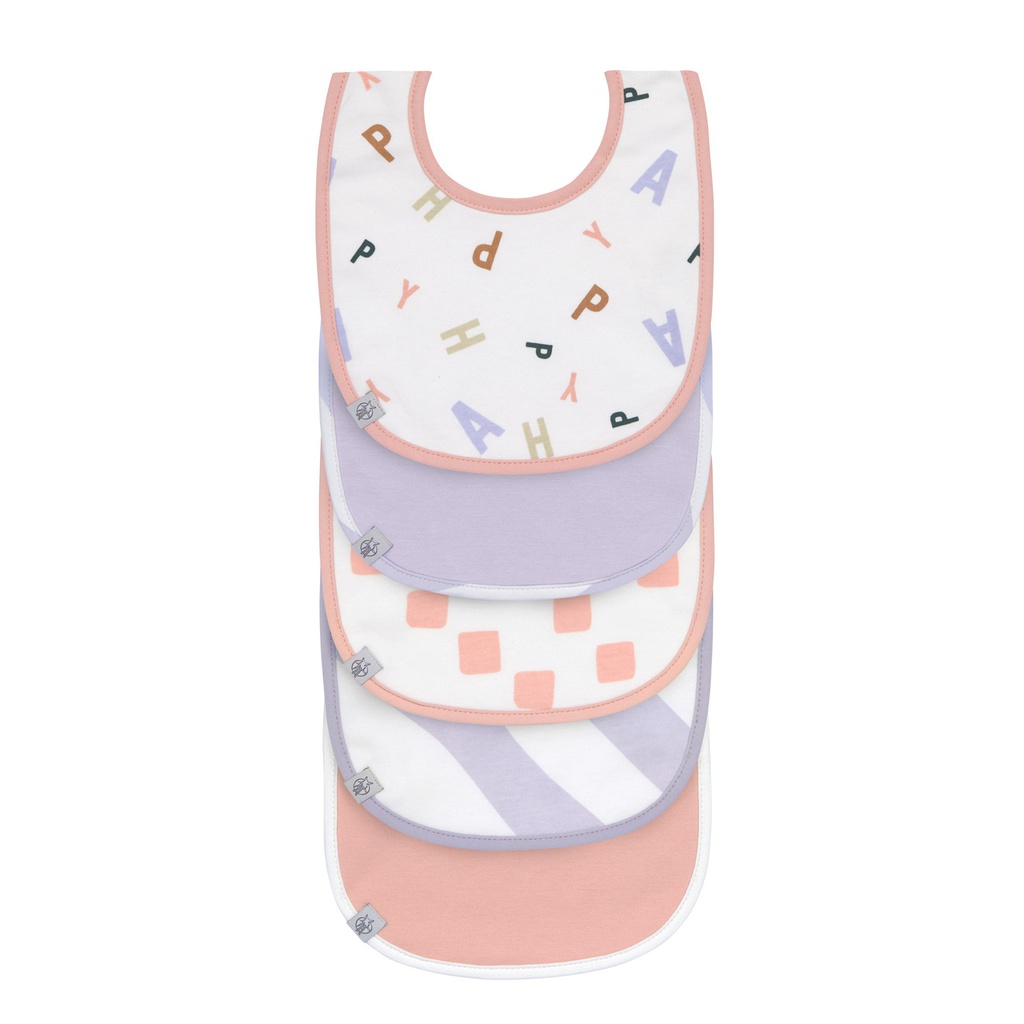 Lässig - Lot de 5 bavoirs imperméables - Happy Fruits Blue
