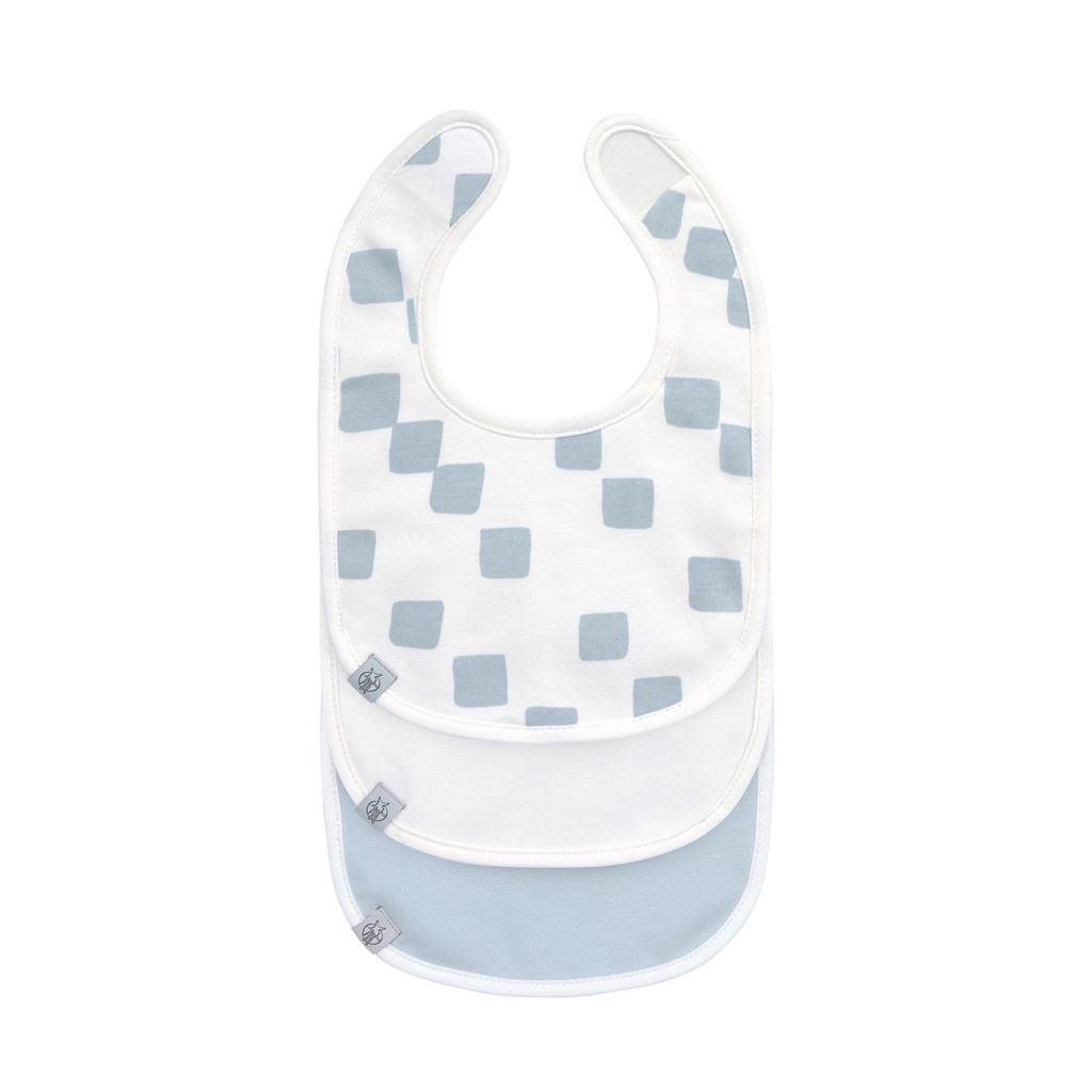 Lässig - Lot de 3 bavoirs naissance - Happy Fruits Bleu clair