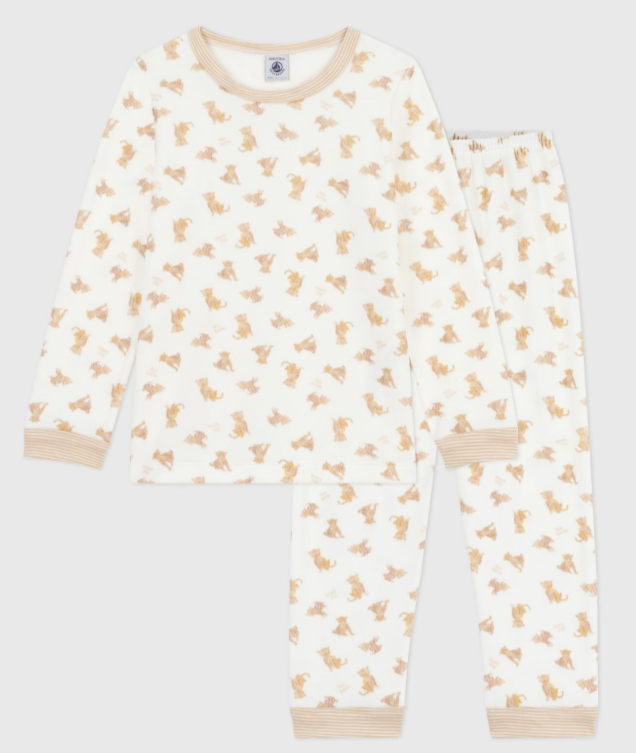 Petit bateau - Pyjama enfant en velours - Léopard