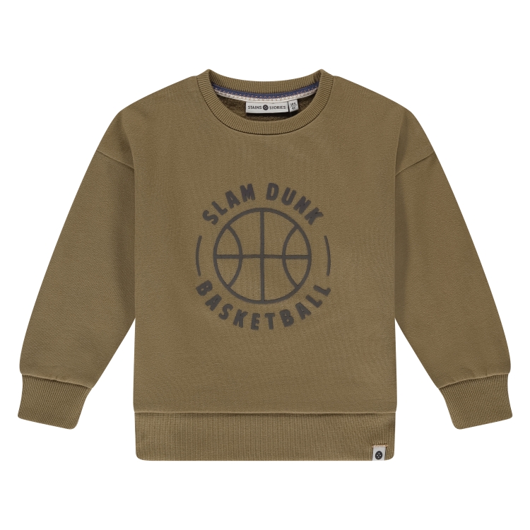 STAINS &amp; STORIES - Sweatshirt brun à motif - Garçon