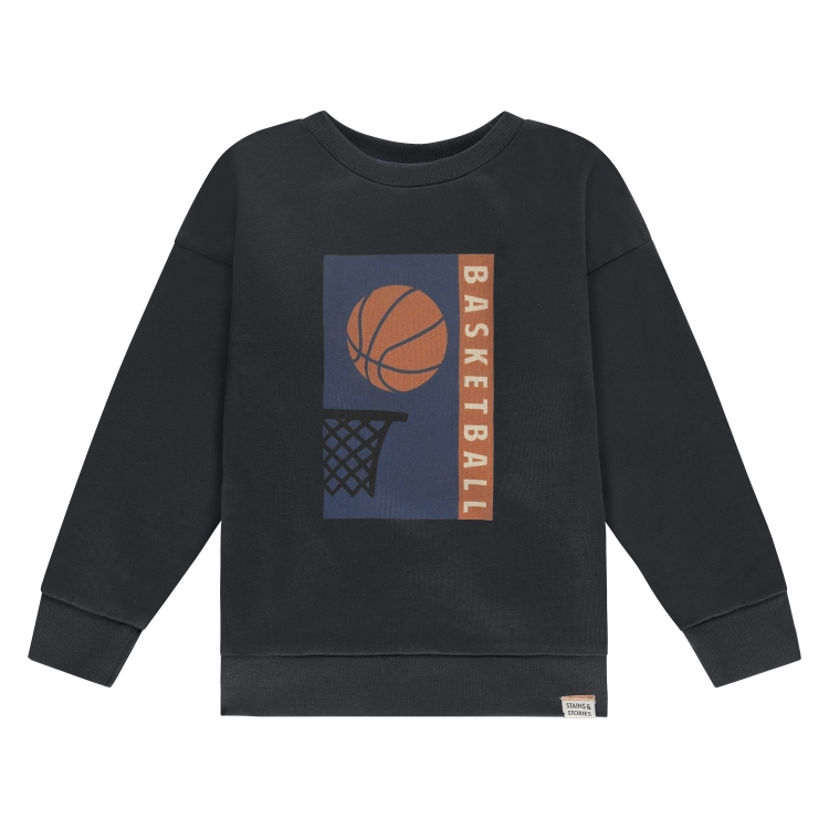 STAINS &amp; STORIES - Sweatshirt gris anthracite à motif - Garçon