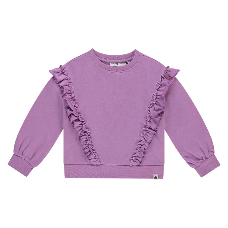 STAINS &amp; STORIES - Sweatshirt mauve à volants - Fille