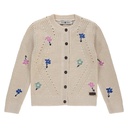 STAINS &amp; STORIES - Gilet en tricot beige avec fleurs - Fille