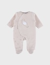 Noukie's - Pyjama bébé en velours écru avec broderie phoque