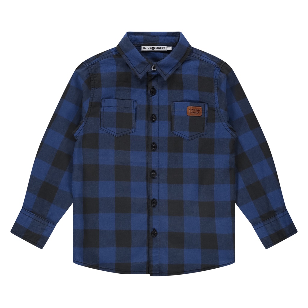 STAINS &amp; STORIES - Chemise bleue à carreaux - Garçon