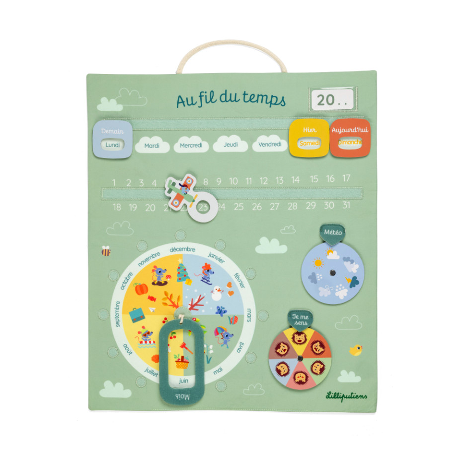 Lilliputiens - Calendrier enfant en tissu &quot;Au fil du temps&quot;