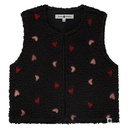 STAINS &amp; STORIES - Gilet en mouton noir avec coeurs - Fille