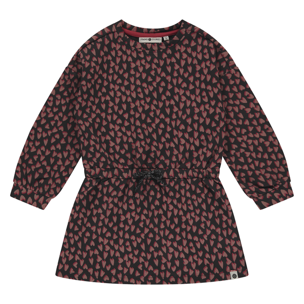 STAINS &amp; STORIES - Robe noire avec coeurs - Fille