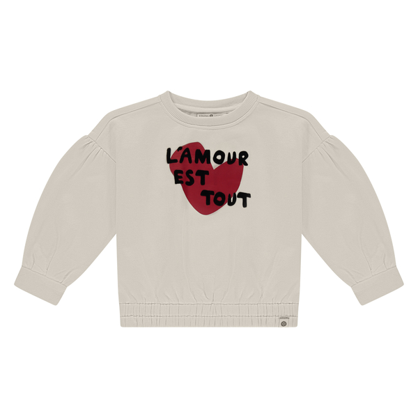 STAINS &amp; STORIES - Sweatshirt beige - L'amour est tout - Fille