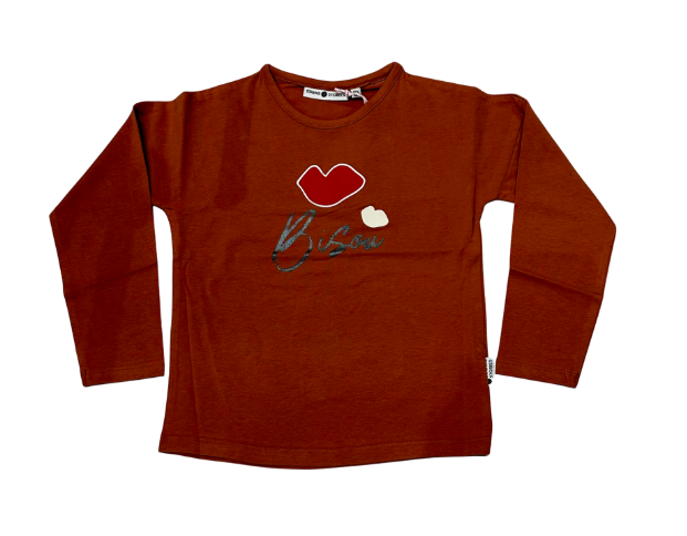 STAINS &amp; STORIES - T-shirt terracotta à longues manches - Fille